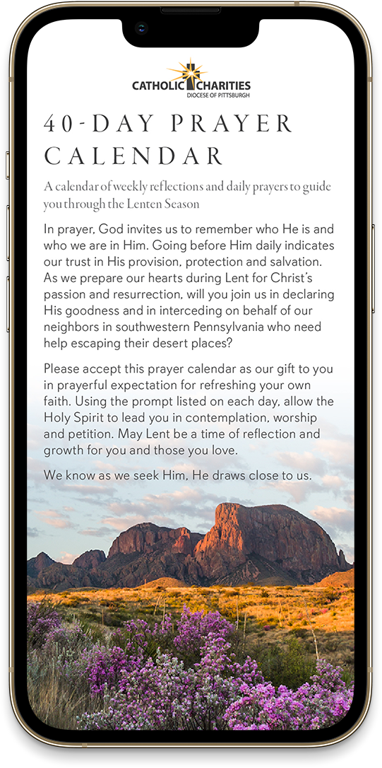 Free 40Day Prayer Calendar Catholic Charities of Pittsburgh