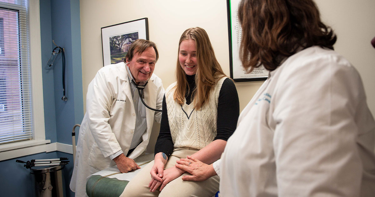 Doctor seeing a patient